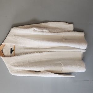 Banana Republic White Fuzzy Sweater